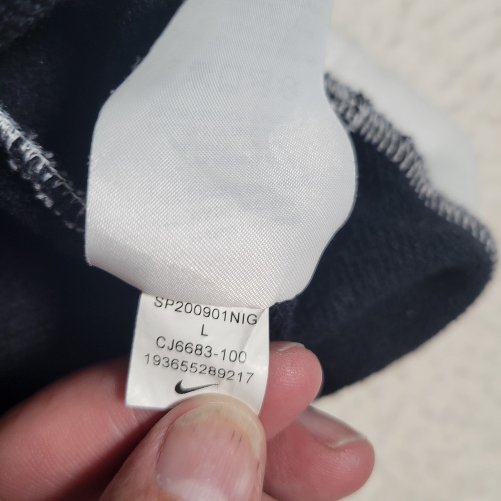 Nike Dri-FIT Hoodie Mens Large White Black Oversized Swoosh CJ6683-100 - Picture 6 of 10